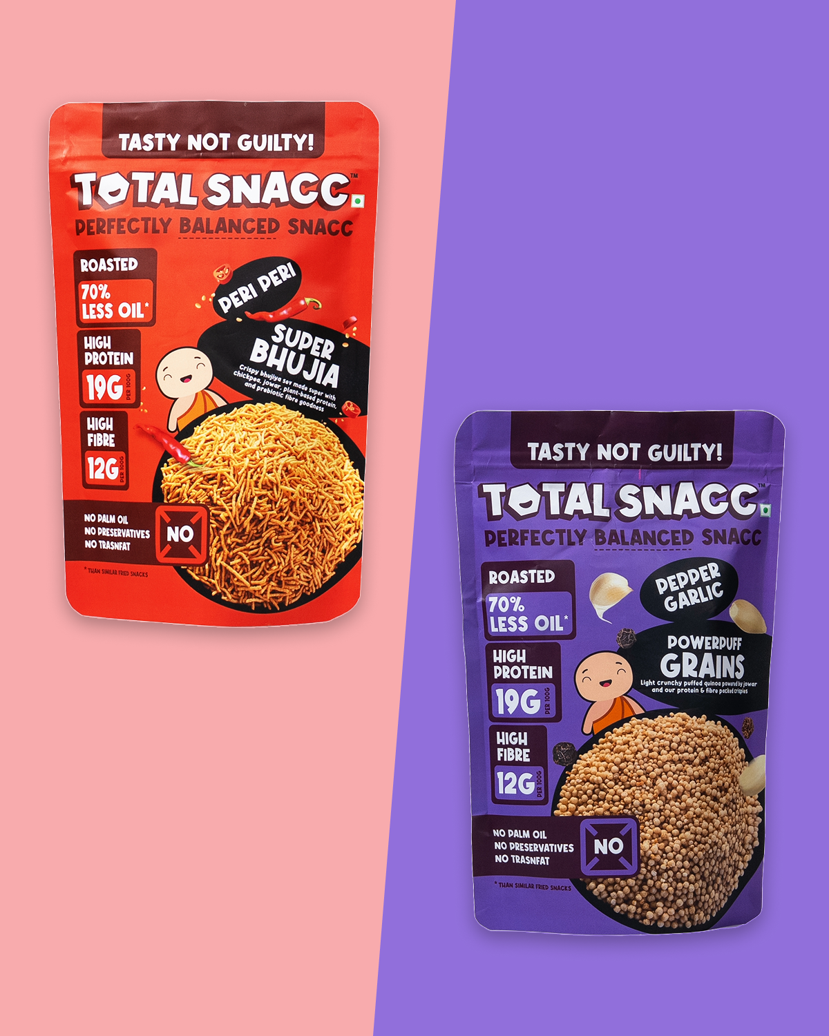 Spicy Combo (Super Bhujia Peri Peri + Powerpuff Grains Pepper Garlic)