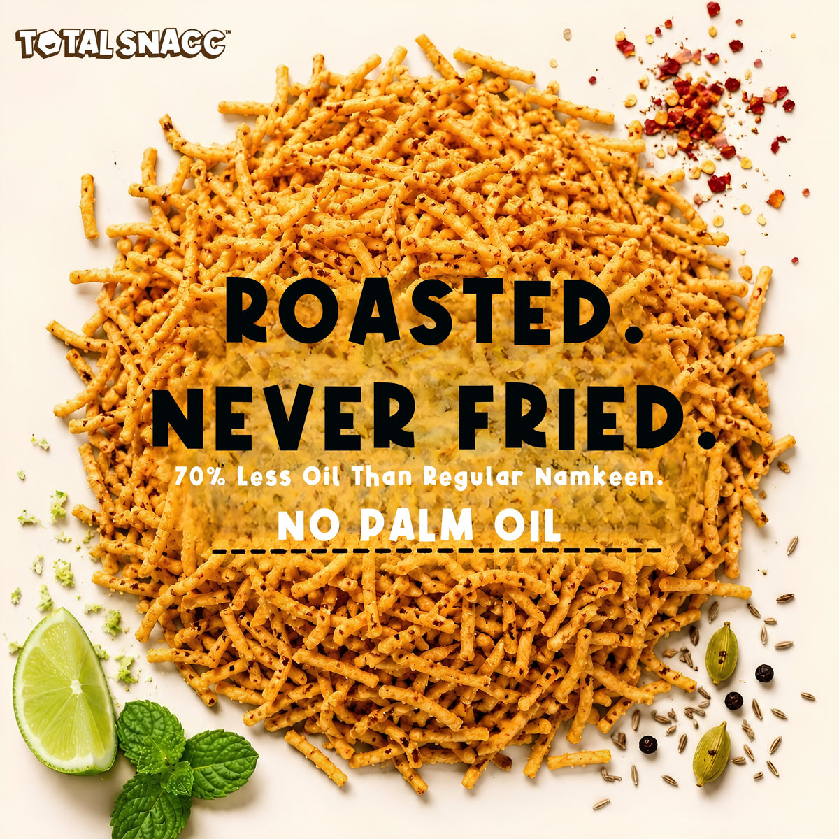 Roasted Protein Bhujia Combo (Indian Masala, Peri peri, Pudina Lime)