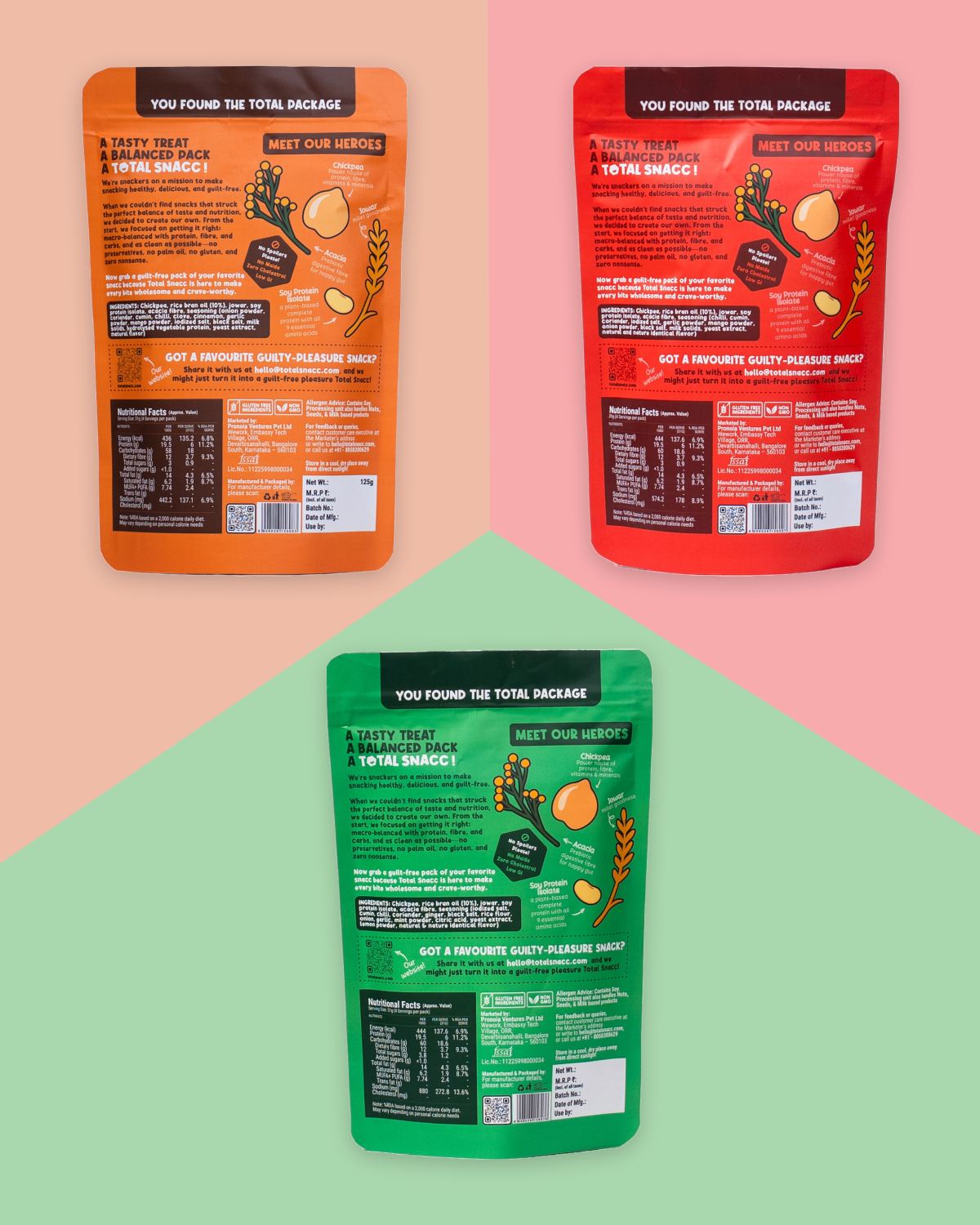 Super Bhujia Combo (Indian Masala, Peri peri, Pudina Lime)