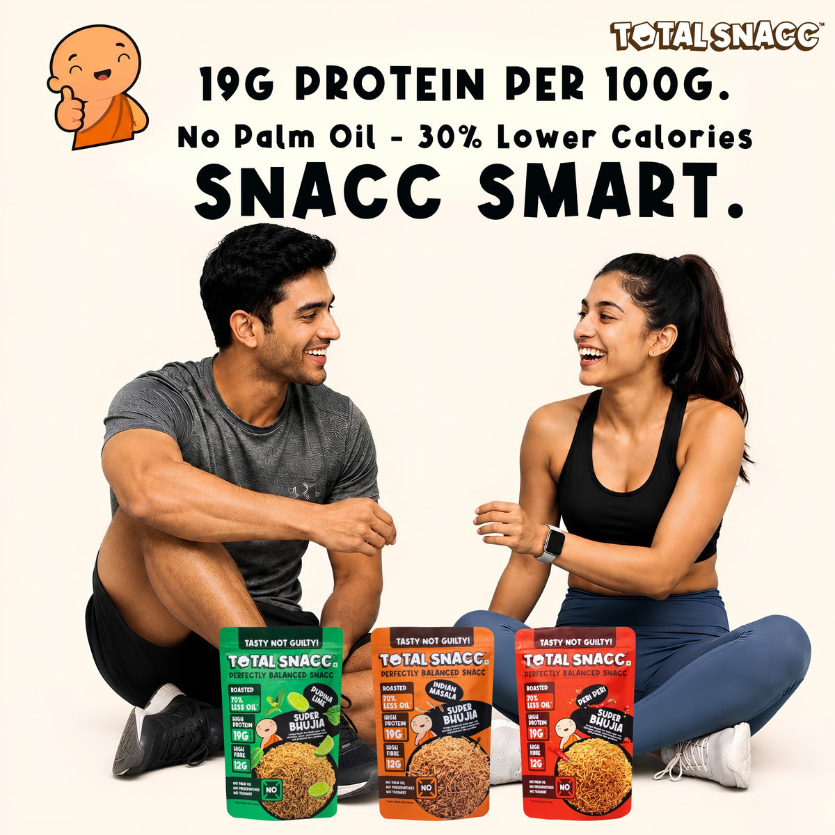 Roasted Protein Bhujia Combo (Indian Masala, Peri peri, Pudina Lime)