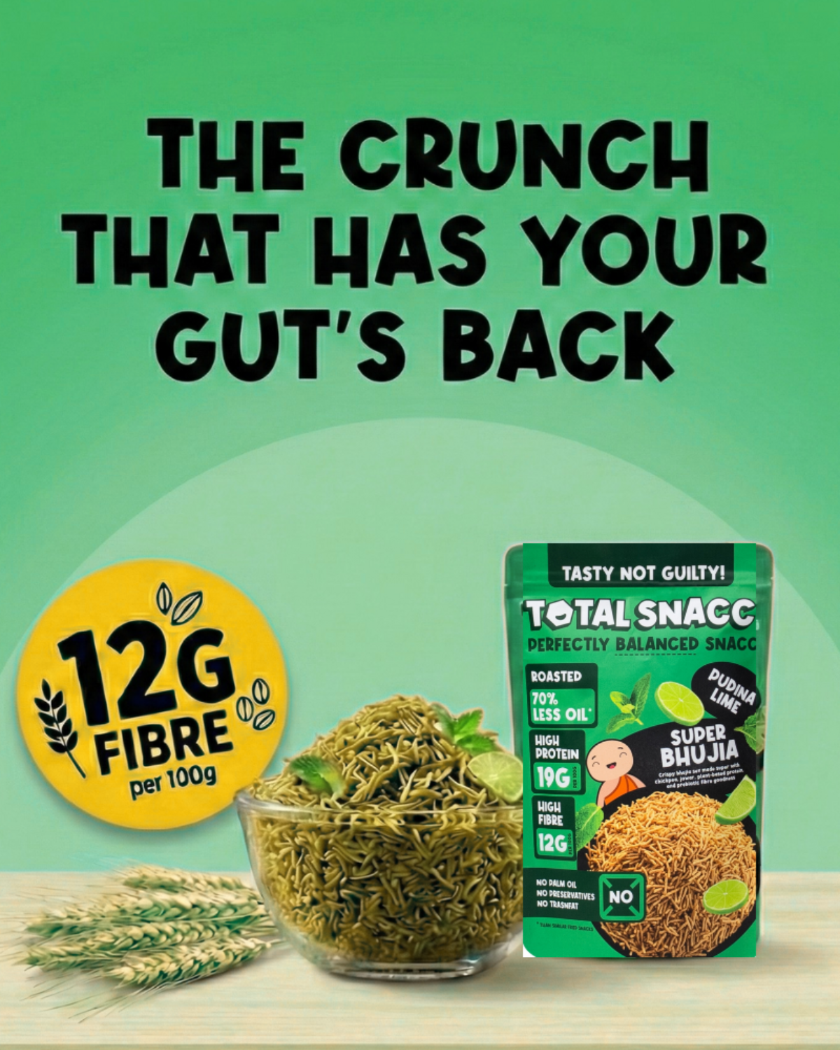 Roasted Protein Bhujia Combo (Indian Masala, Peri peri, Pudina Lime)