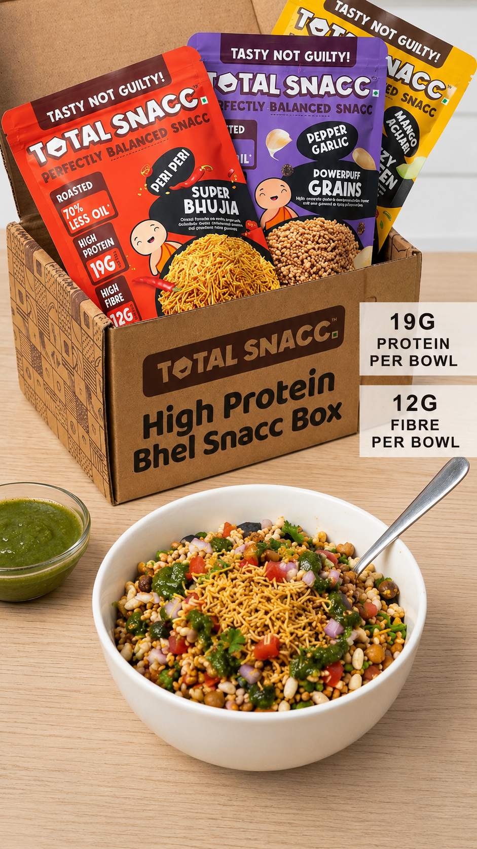 The High Protein Bhel Kit (Murmura, Namkeen, & Bhujia)